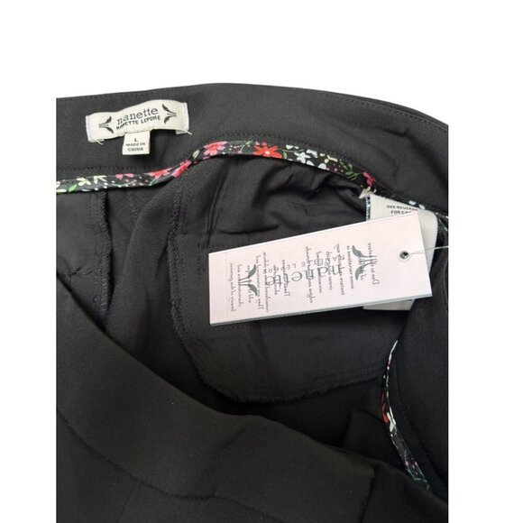 NANETTE LEPORE WIDE LEG TROUSERS PANTS BLACK SIZE LARGE NWT - Picture 4 of 4